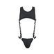 Мужское кожаное боди Passion 056 ADAM S/M Black, заклепки