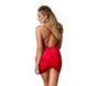 Пеньюар приталений з відкритою спиною Passion LENA CHEMISE 4XL/5XL, red, трусики