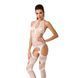 Бодистокинг Passion BS053 white, комбинезон, имитация чулок и пояса S/M/L