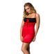 Пеньюар приталений з відкритою спиною Passion LENA CHEMISE 4XL/5XL, red, трусики
