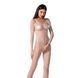 Бодистокинг Passion BS068 white, комбинезон, крупная сетка, длинный рукав One Size