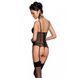Корсет с подвязками, стринги Passion LOVELIA CORSET L/XL, black