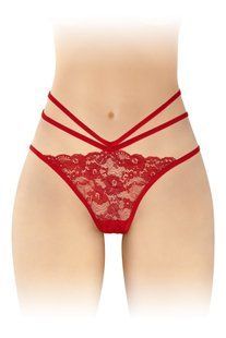 Мереживні еротичні трусики з відкритою попкою Fashion Secret Надія One Size червоні