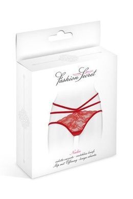 Кружевные эротические трусики с открытой попкой Fashion Secret Надежда One Size красные