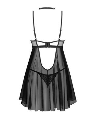 Бебі-дол Obsessive Donarella babydoll & thong XS/S чорний