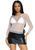 Сітчастий топ Leg Avenue Long Sleeves T-Shirts White, One Size