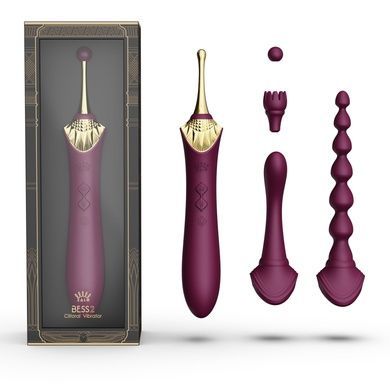 Вибратор Zalo Bess 2 Velvet Purple с подогревом 4 насадки SO8237 фото