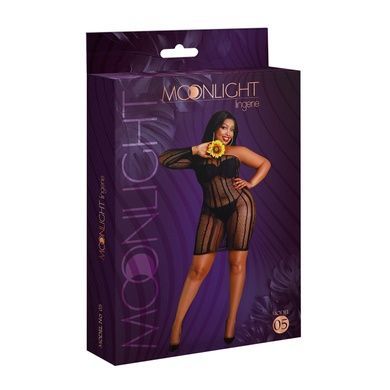 Еротична сукня-сітка через одне плече Moonlight XL-XXXL чорна