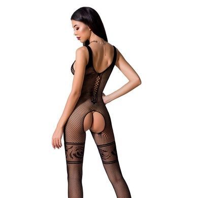 Бодистокинг Passion BS069 black, комбинезон, имитация чулок и боди One Size