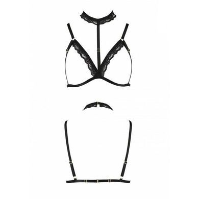 Бюстгальтер-стрепы с чокером Passion Exclusive SHELLY BRA S/M, black