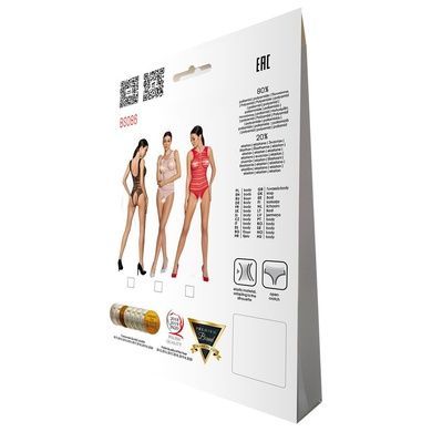 Бодістокінг з доступом Passion BS086 black, вертикальна сітка, виріз на спинці One size