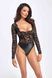 Боді Noir Handmade F296 Psyche bodysuit of lace and wetlook - XXL