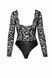 Боді Noir Handmade F296 Psyche bodysuit of lace and wetlook - XXL