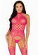 Кружевной бодистокинг с открытым доступом Leg Avenue High neck lace bodystocking One size Raspberry