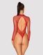 Сетчатый бодистокинг с длинным рукавом Obsessive B126 teddy red XL/XXL, красный