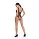 Бодістокінг з доступом Passion BS086 black, вертикальна сітка, виріз на спинці One size