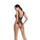 Бодістокінг з доступом Passion BS086 black, вертикальна сітка, виріз на спинці One size