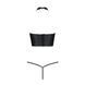Комплект белья с открытой грудью Passion GENEVIA SET WITH OPEN BRA XXL/XXXL black, корсет, стринги