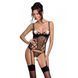 Корсет с подвязками, стринги Passion LOVELIA CORSET S/M, black