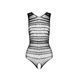 Бодістокінг з доступом Passion BS086 black, вертикальна сітка, виріз на спинці One size