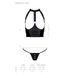 Комплект белья с открытой грудью Passion GENEVIA SET WITH OPEN BRA XXL/XXXL black, корсет, стринги