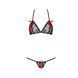 Комплект білизни Passion MELISSA BIKINI S/M, black, ліф зі шнурівкою і трусики стрінги