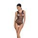 Бодістокінг з доступом Passion BS086 black, вертикальна сітка, виріз на спинці One size