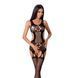 Бодистокинг Passion BS066 One Size, Black, комбинезон, имитация чулок и пояса с гартерами