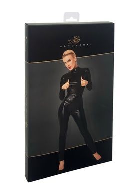 Комбинезон Noir Handmade F319 Caged wetlook catsuit with zippers and ring - 3XL