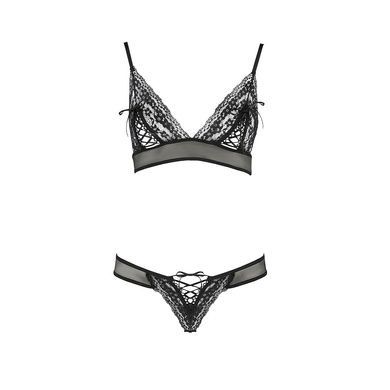Комплект белья Passion ERZA SET S/M, black, лиф и трусики