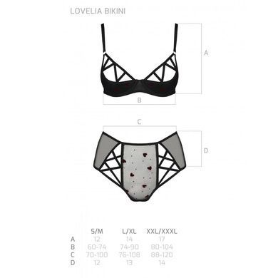 Эротический комплект с рисунком Passion LOVELIA BIKINI XXL/XXXL, black
