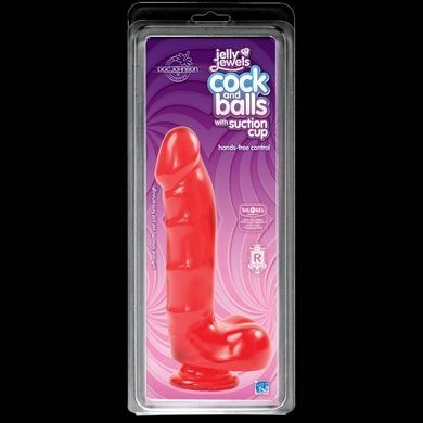 Фаллоимитатор Doc Johnson Jelly Jewels Cock&Balls Red SO2007 фото