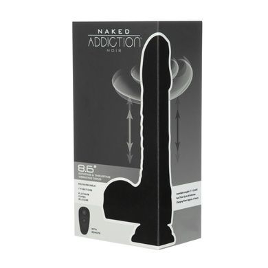 Виброфалоимитатор с ротацией и пульсацией Naked Addiction 8.6 Noir SO8907 фото