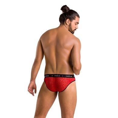 Мужские полупрозрачные трусы Passion 031 SLIP MIKE S/M Red, под леопард
