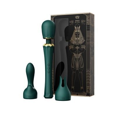 Вібромасажер з насадками Zalo Kyro Wand Turquoise Green SO6650 фото