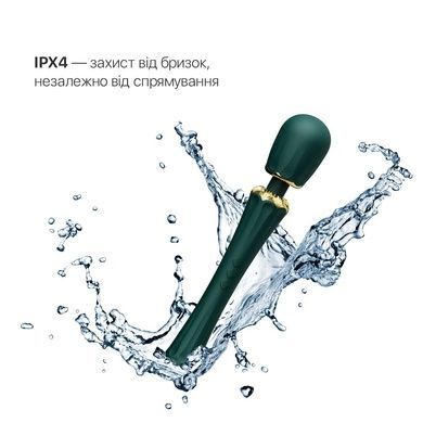 Вібромасажер з насадками Zalo Kyro Wand Turquoise Green SO6650 фото