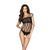 Бодистокинг Passion BS035 black, боди, имитация топа и трусиков S/M/L