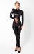 Комбинезон Noir Handmade F319 Caged wetlook catsuit with zippers and ring - 3XL