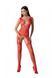 Бодистокинг с плетением на груди Passion BS099 One Size, red, открытый доступ, имитация подвязок