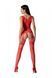 Бодистокинг с плетением на груди Passion BS099 One Size, red, открытый доступ, имитация подвязок