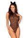 Эротический костюм леопарда Obsessive Leocatia teddy XXL, боди, обруч с ушками