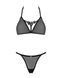 Напівпрозорий комплект Obsessive Celia Noir 2-pcs set XL/2XL, бюстгальтер, стрінги