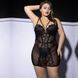 Прозрачное эротическое миниплатье с кружевом и роскошным лифом JSY Plus Size черное