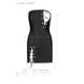 Мини платье из экокожи Passion CELINE CHEMISE S/M, black, шнуровка, трусики в комплекте