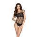 Бодистокинг Passion BS035 black, боди, имитация топа и трусиков S/M/L
