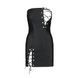Мини платье из экокожи Passion CELINE CHEMISE S/M, black, шнуровка, трусики в комплекте
