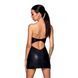 Мини платье из экокожи Passion CELINE CHEMISE S/M, black, шнуровка, трусики в комплекте