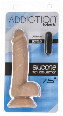 Фаллоимитатор на присоске ADDICTION Mark 7,5 Dildo With Balls Beige SO5583 фото