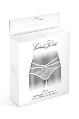 Кружевные эротические трусики с открытой попкой Fashion Secret Надежда One Size белые