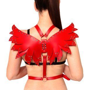 Жіноча портупея Art of Sex - Wings червона XS-M, екошкіра